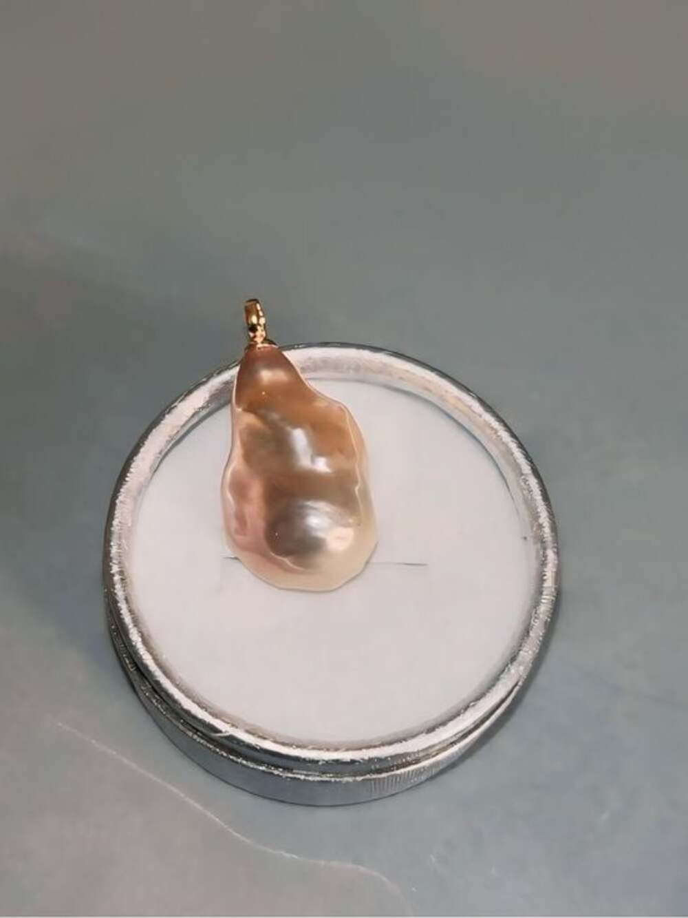 Large Natural Baroque Pearl Pendant | Pink Lavender Flameball Pearl | Gold Bail